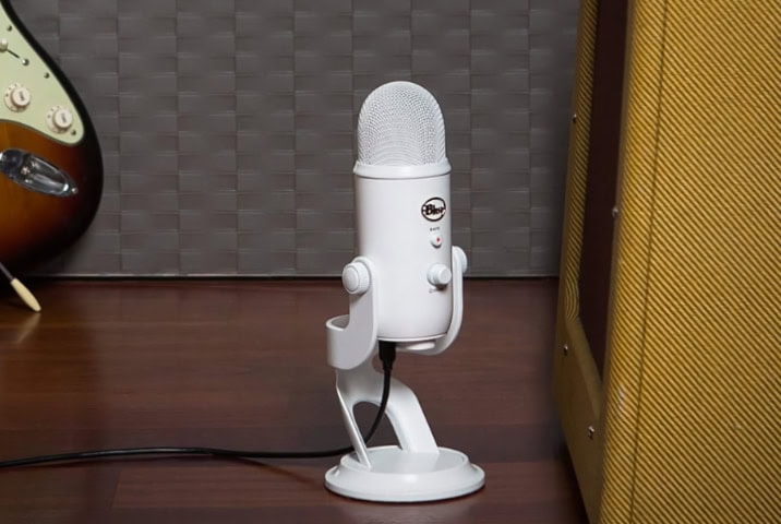 Blue Yeti microphone in studio setting